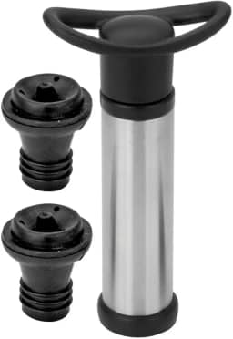Bomba À Vácuo Para Vinho Com 2 Rolhas De Silicone Cor:Prata