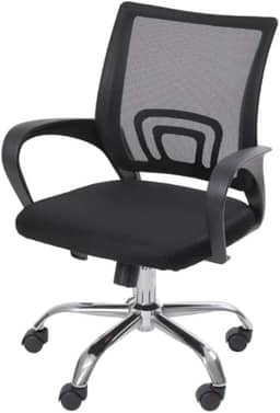 Cadeira De Escritório Giratória Com Altura Ajustável Cor Preto