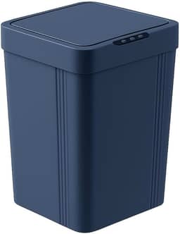 Lixeira Automática Inteligente Com Sensor De Abertura 13L para Banheiro Cozinha Quarto Sala Escritório Moderna e Compacta Design Premium (Azul Cinzento)