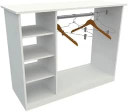 Balcão Expositor Arara Central com Cabideiro e Nichos para Loja G2 Branco Cód.411