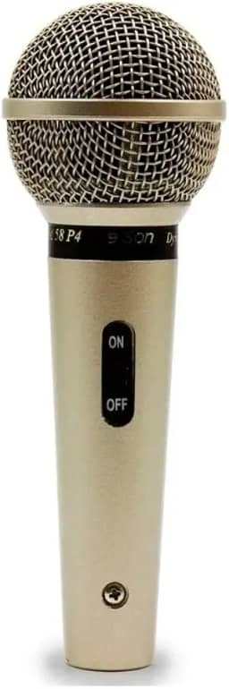 Microfone Profissional Com Fio Cardióide Champanhe, Leson, Sm58 P4, Natural