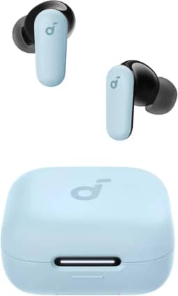 soundcore P30i da Anker, Fone de Ouvido Bluetooth 5.4 com Cancelamento de Ruído Adaptativo, Graves Poderosos, 45H de Reprodução, Estojo 2-em-1 com Suporte para Celular, IP54, Fone sem fio TWS, Azul