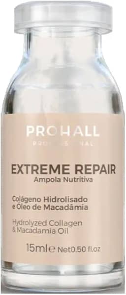 Ampola Nutritiva Extreme Repair 15Ml Colageno e Oleo de Macadamia - Prohall
