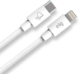 Cabo USB Tipo-C para Lightning em Tecido Trançado, 3A, 27W, 2 Metros, TCL20P-BR, ELG, Branco