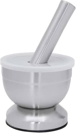 Mimo Style Pilão com Socador Feito Inteiramente em Aço Inoxidável. Resistente, Durável e Não Tóxico. Sua Base Antideslizante Torna Fácil Moer Qualquer Ingrediente .AC20281