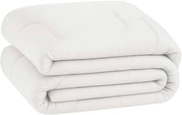 Edredom Dupla Face Liso Micropercal 400 Fios - Super Macio - Alta Durabilidade (Branco, Solteiro)