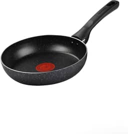 Frigideira Rochedo Stone Pro 20cm Preta com Efeito Pedra e Antiaderente Minerium, Alta Resistência e Durabilidade, Cabos Ergonômicos e Base Limpa Fácil