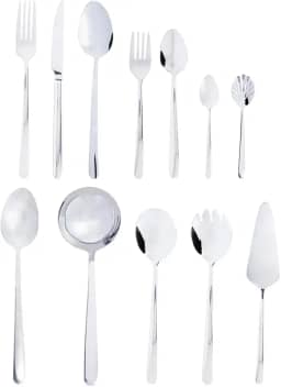 WOLFF Faqueiro de Aço Inox Viena 54 Peças Com Caixa Litografada - Jogos de Talheres - Mesa Posta - Utensílios de Cozinha, Enxoval, Casamento, Decoração