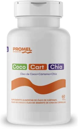 Óleo de Coco + Óleo de Cartamo + Óleo de Chia (Ômega 3, 6 e 9) 60 Caps de 1000mg Promel