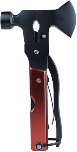 NTK, Machado Multiuso Magaiver em Aço Inoxidável e Alumínio Compacto e Versátil para Camping e Emergências, Preto