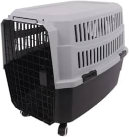 JAMBO PET | Caixa De Transporte Para Pets | Plástico E Metal | Extra Grande | Cinza