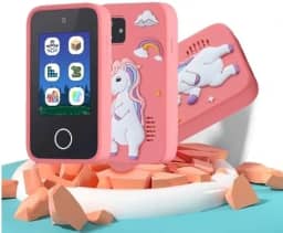 Celular Infantil Educativo com Tela Touch, Câmera, Jogos, Música e Vídeos, Rosa