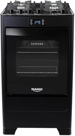Fogão 4 Bocas Preto com Mesa de Vidro e Timer Digital Dako Supreme Black Glass Bivolt