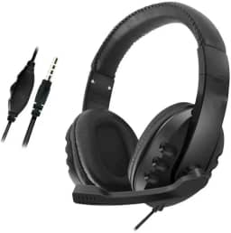 Headset Gamer com Microfone, Fone de Ouvido para PS3/PS4/PC, Preto e Vermelho, Ajustável 120°