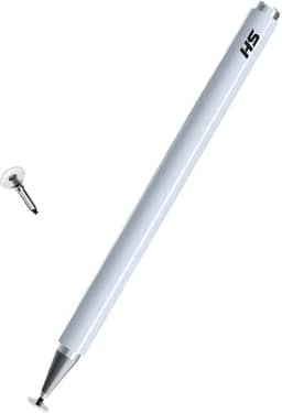Caneta stylus capacitiva para telas touch (tablets, smartphones e notebooks) compatível com Apple, Samsung, Xiaomi, Motorola, etc (Branco)