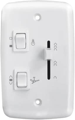 Chave Deslizante Rima Bivolt para Ventilador de Teto, 2 Teclas de Luz, 400W, Branca, Controle de Velocidade