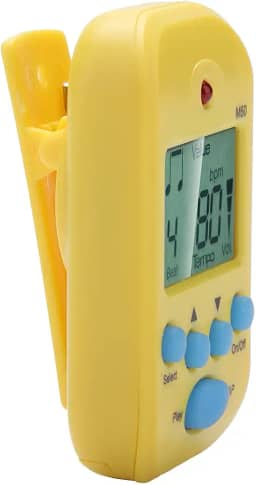 Generic Mini Metrônomo Digital Portátil Beat Tempo para Músicos Com Clipe e Design de Buraco de Cordão para Guitarristas e Bateristas Azul (Amarelo)