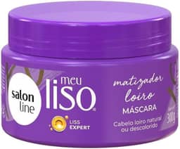 Salon Line, Máscara Matizadora, Meu Liso Loiro, Vegano - Para Cabelos Lisos Naturais, Alisados ou Relaxados, 300 g