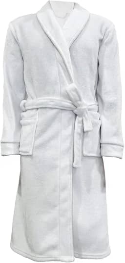 Roupão Neo Velour Flannel Aveludado 220g/m2 Tamanho G Camesa - Branco