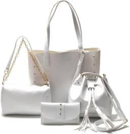 Kit com 4 Bolsas Femininas – Bolsa Grande, Bolsa Saco, Bolsa Baú e Nécessaire | Conjunto Moderno, Espaçoso e Elegante para o Dia a Dia