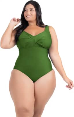 Maiô Plus Size Com Bojo Alta Sustentação Disfarça Barriga Moda Praia Tecido Resistente Forrado Média Compressão