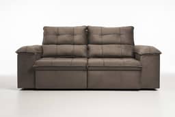 Sofá Compacto, Prático e Versátil 2 Lugares Reclinável e Retrátil Bel Veludo LIMOV Perfeito para Salas Pequenas (Capuccino)