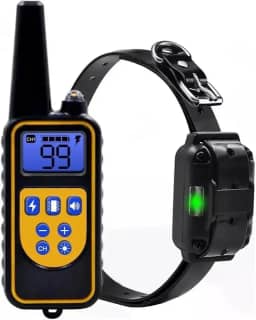 Coleira adestramento antilatido eletrônica com controle remoto e à prova d'água recarregável para cães