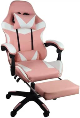 Cadeira Gamer Stillus Ergonômica Com Apoio Para Os Pés - Rosa