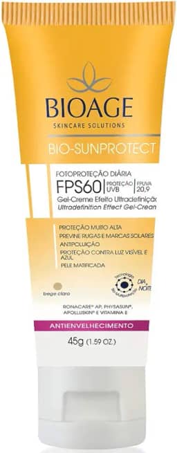 Protetor Solar Bege Claro Fps60 Antienvelhecimento Bioage