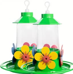 KIT 2 peças Bebedouro Beija Flor 250ml cores sortidas - Ideal para Jardins, Atrai Pássaros, Adiciona Alegria e Beleza ao Ambiente, Fácil de Pendurar e Limpar