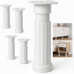 Kit 10 Unidades Pé Para Armário de Cozinha Pia Balcao Móveis no Geral Com Altura Ajustavél de 17cm até 24 Branco