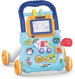 Andador Infantil Educativo Empurrar Piano e Lousa Maxi Baby (Azul)