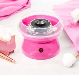 Mini Máquina de Algodão Doce Portátil Elétrica 110V - Ideal para Crianças e Festas - Cor Rosa, Diversão e Praticidade em Casa