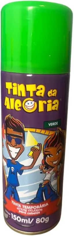 Tinta de Cabelo Temporária Spray Colorido – Sai com Água, Ideal para Carnaval, Festas e Fantasias – Uso Infantil e Adulto, Fácil Aplicação e Remoção (Verde)
