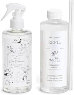 Kit Água Aromática 500ml E Refil De Difusor 300ml - Essência Chá Branco - Greenswet
