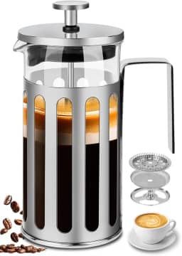 Prensa Francesa, Cafeteira Francesa, Prensas Francesas, Cafeteira Prensa Francesa, Cafeteira Francesa Prensa, Prensa Francesa Inox, com Haste e Alça, French Press, Prensa Francesa 350ml
