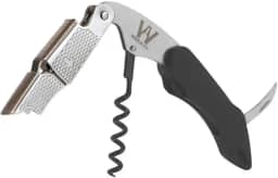 Abridor De Vinho Profissional Wine & Cia Tipo Sommelier Saca Rolhas 2 Tempos Com Serrilha Em Aço 304 (ABS Preto)