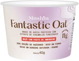 Fantástico Oat Mushin, Mingau de Aveia Instantâneo, Sem Glúten, Sem Lactose, Sem Açúcar, Rico em 11g Proteínas e Fibras, 40g baixa caloria
