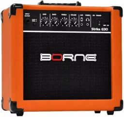Amplificador Cubo Para Guitarra Borne Strike G30 Laranja 15W Bivolt Automático