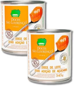 Kit 2 Unidades Doce De Leite Zero Lactose Zero Açúcar São Lourenço Lata 345g