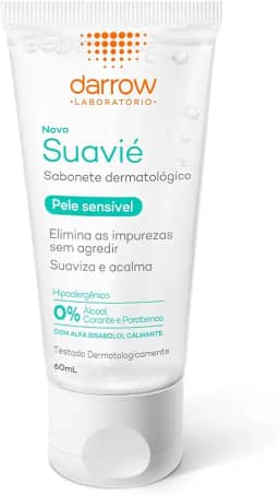 Darrow Suavié Sabonete Líquido Dermatológico com Alfa Bisabolol e Aloe Vera que Limpa Suavemente, Hidrata e Acalma Peles Sensíveis, 60ml