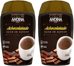 Achocolatado Diet Baixo em Açúcar 200g | Vegano | Cacau 100% Puro - 2 Unidades