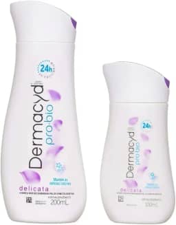 Sabonete Íntimo Dermacyd Delicata Jasmim Kit com Duas Unidades 200ml + 100ml Contra Maus Odores Equilibra o pH, Proteção 24 horas.