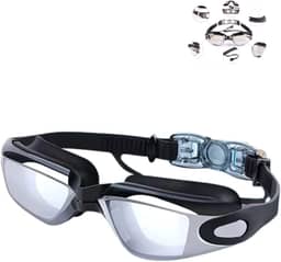 Óculos de Natação Profissional com Lentes Espelhadas, Antiembaçante, Proteção UV, Vedação em Silicone, Ajuste Confortável, Unissex para Adultos