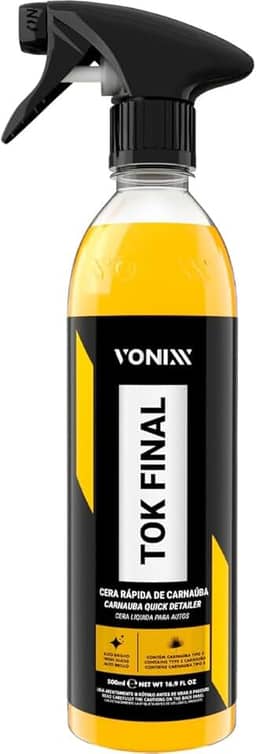 Tok Final 500ml – Cera Spray com Carnaúba de Alto Brilho. Restaura o brilho, intensifica a cor e protege a pintura com aplicação rápida, ideal para uso pós-lavagem
