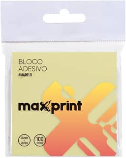 Bloco Adesivo 100 Folhas 76x76mm Amarelo 1 UN Maxprint