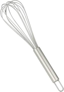 Batedor de Ovos Inox Manual Fuê de Aço para Massas, Claras em Neve, Cremes e Molhos – Mini Mixer Portátil e Ergonômico