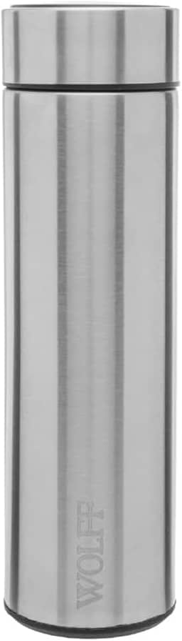 WOLFF - Garrafa Térmica de Aço Inox com Termômetro em Led 500ml - Conserva Bebidas Quentes e Frias