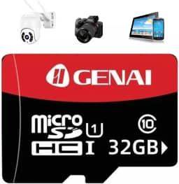Cartão de Memória Micro SD, Alta Velocidade de Gravação e Leitura, Compatível com Smartphone, Tablet, Câmera, Console, Classe 10 e UHS-I, Disponível em 32GB, 64GB e 128GB (32.0, GB)