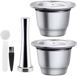Cápsula Inox Reutilizável Kit 02 cápsula espresso + 1 Tamper, Cápsulas de café recarregáveis de aço inoxidável compativel com cafeteira - CITIZ C112 - CREATISTA PLUS - ESSENZA MINI C30 - INISSIA C40